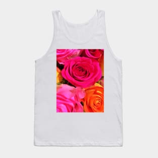 Colorful Rose Holiday Bouquet - Merry Christmas - Christmas Gift Tank Top